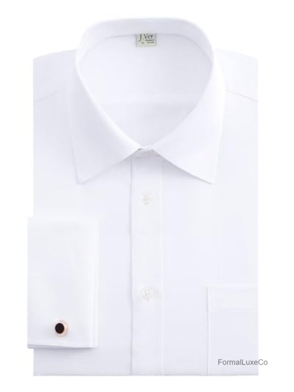 Men's French Cuff Dress Shirt Regular Fit Long Sleeve Button Down